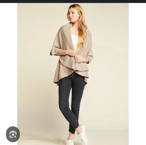 LOOK By M Brown  Women Wrap Cardigan Shawl Vest Boho Western Langenlook one size